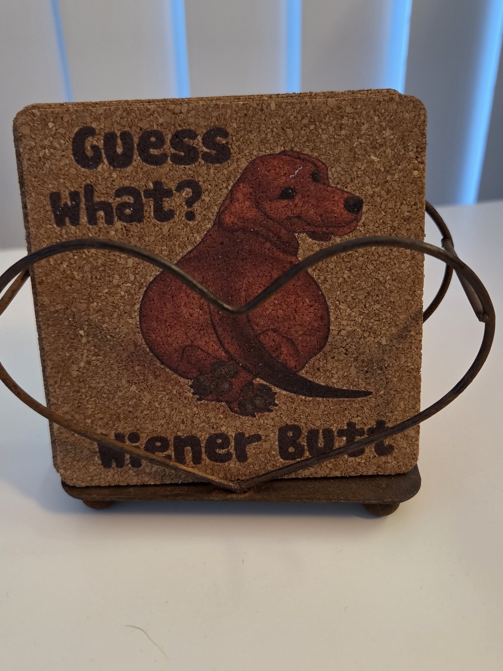 🆕️ Dachshund Guess What Weiner Butt Coaster Set